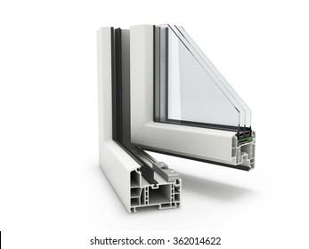 Open Plastic Window Profile Isolated Close Up