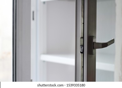 Open plastic window very close, metal profile object - Shutterstock ID 1539335180