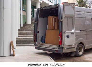 Open Rear Doors Of A Discharged Cargo Van