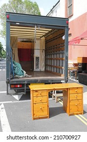 Open Rear End Of Moving Furniture Truck