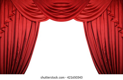 Red Curtains Theater Stage Template Theatrical Stock Vector (Royalty ...