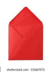 Open Red Envelope Isolated On A White Background.