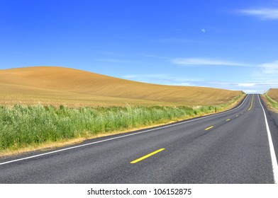 Open Road And Farmland