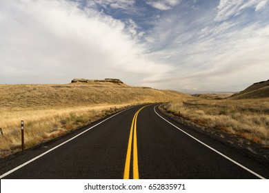 Open Road Two Lane Highway Oregon State USA