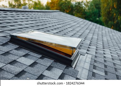 Open Roof Window On Shingles Flat Polymeric Roof-tiles