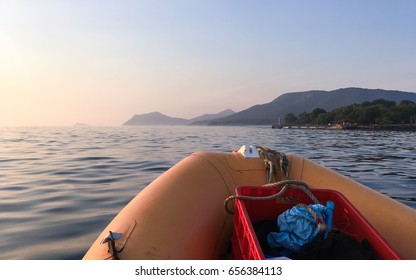 Open Sea And Dinghy Boat