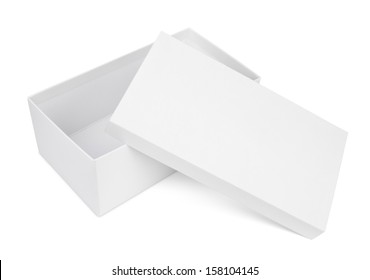 Open Shoe Box Isolated On White With Clipping Path