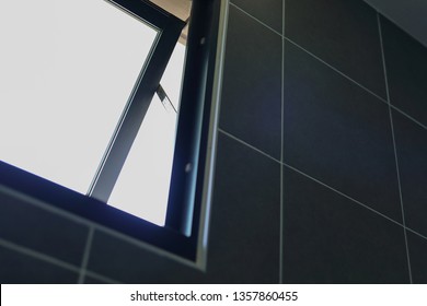 Open Small Glass Window In Bathroom