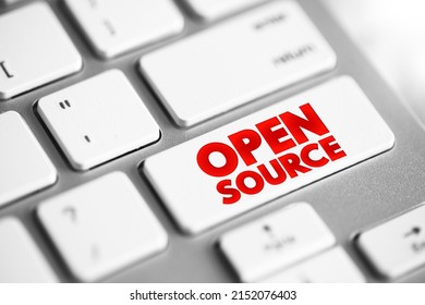 Open Source is source code that is made freely available for possible modification and redistribution, text button on keyboard