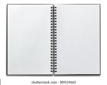 Open Spiral Notebook Isolated On White