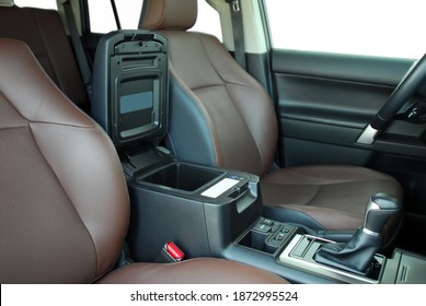 Open Storage Box Between Front Car Seats