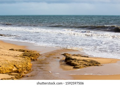 Open Storm Water Drain In The City Of Bunbury, Western Australia Flows Into The Indian Ocean On Ocean Beach And Extends For Many Kilometers Through The City's Urban  Landscape.