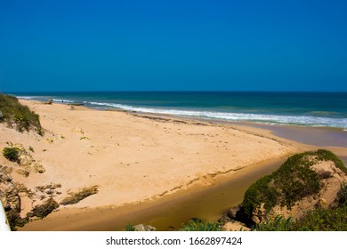 Open Storm Water Drain In The City Of Bunbury, Western Australia Flows Into The Indian Ocean On Ocean Beach And Extend For Many Kilometers Through The City's Urban Landscape.