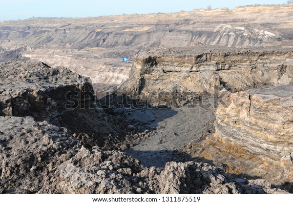 An open Strip Coal mine for energy\
supplyment. Massive nature\
destroyment.