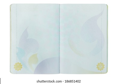 Open Thailand Blank Passport Page On White