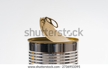 Open tin can with a pull tab