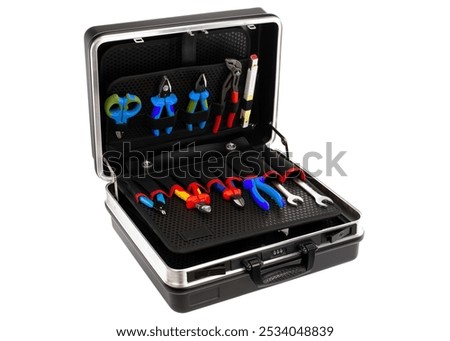 Open Tool Case with Assorted Hand Tools