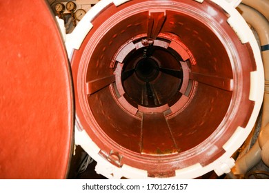 Open Torpedo Tube In Old Submarine