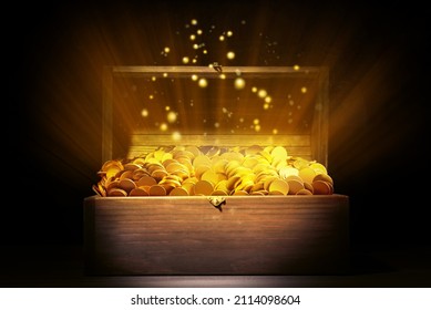 Download Treasure Chest, Gold Coins, Open. Royalty-Free Stock