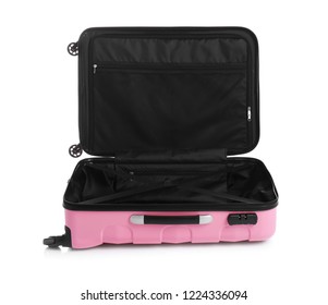 Open Trendy Pink Suitcase On White Stock Photo 1224336094 | Shutterstock