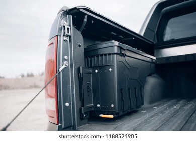 Open Trunk Of Pickup Car With Tool Box