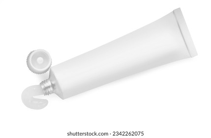 Open tube of ointment isolated on white, top view. Space for text - Shutterstock ID 2342262075