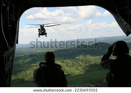 Open US Army Chinook over Uganda