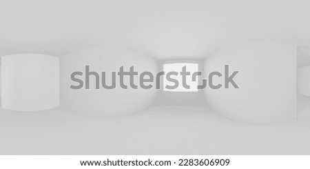 An open white room with a window 360