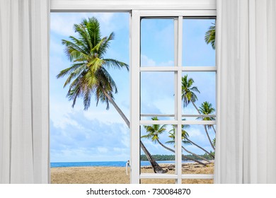 Open Window Access Beach View Palms Stock Photo 730084870 | Shutterstock