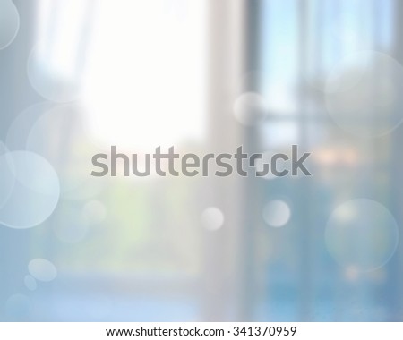 Open window aerial view.Light blue apartment abstract background.Estate concept wallpaper.
