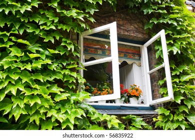 Open Window In Rural House