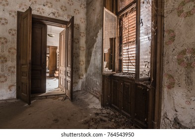 open wooden doors in old house - Shutterstock ID 764543950