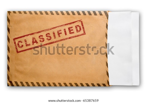 Offener Gelber Umschlag Mit Geheimer Briefmarke Stockfoto Jetzt Bearbeiten