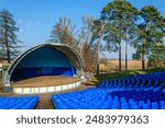 Open-air bandshell, amphitheater with seats, cultural events and concerts