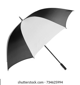 Opened Black And White Umbrella On White Background