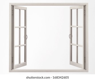 Opened Blank Window Frame