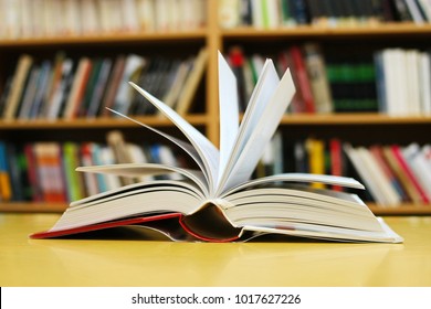 Opened book on the table