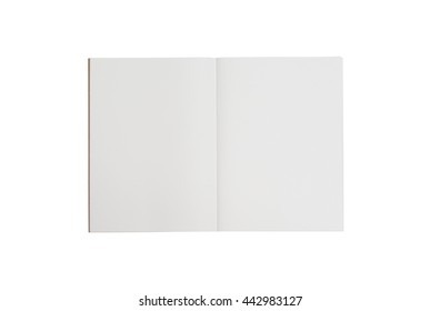 Opened brown book paper photography, isolated on white background with clipping path - Shutterstock ID 442983127