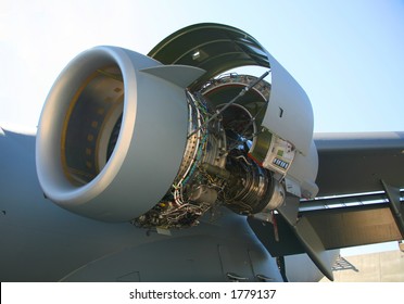 Opened C-17 Military Aircraft Engine