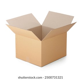 opened cardboard box isolated on a white background.