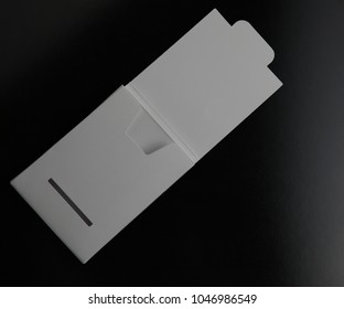 Opened Credit Card Envelope, Box On Dark Background. Full Size