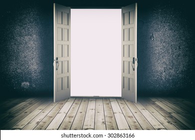 Opened Door Abstract Interior Backgrounds Wooden Stock Photo 302863166 ...