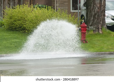 Opened Fire Hydrant