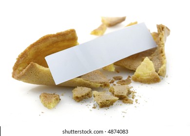 Opened fortune cookie with blank message - insert your own