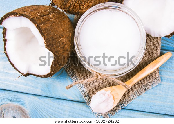 Download Opened Glass Jar Fresh Coconut Oil Stock Photo Edit Now 1032724282 Yellowimages Mockups