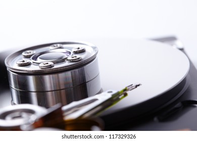 opened hard disk drive