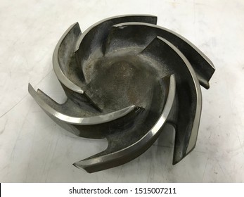Opened impeller for centrifugal pump industry, impeller part disassembled,
