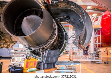 Opened jet engine
