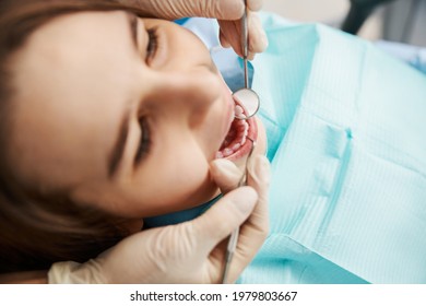 Opened Mouth Of Minor Patient During Medical Examination