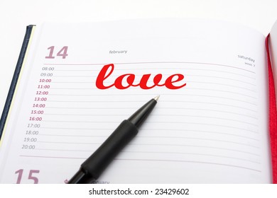 opened notebook - Valentines day concept
